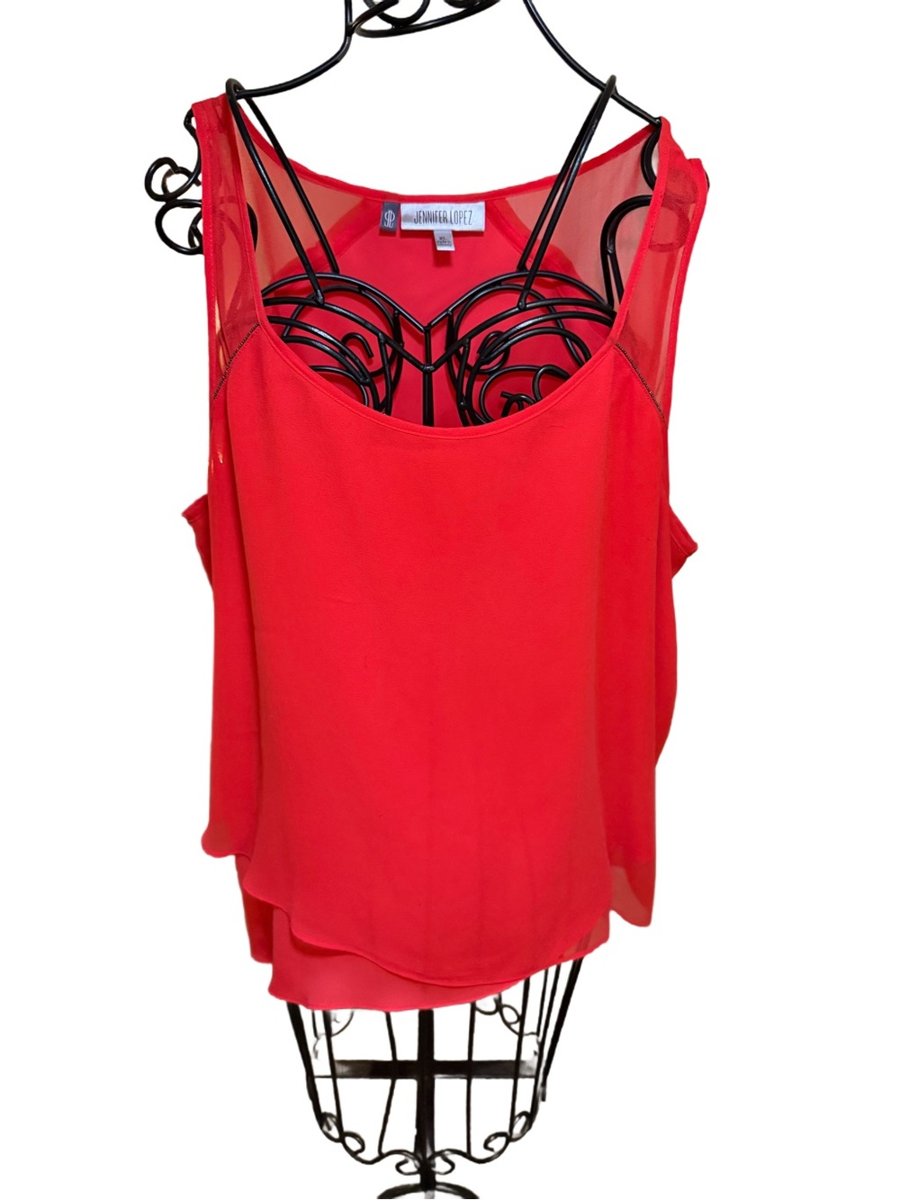 Jennifer Lopez- Flowy Tank Top XL Summer Layered Blouse